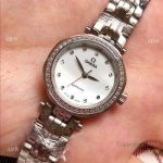 Replica Omega Women Watches - Stainless Steel White MOP Dial